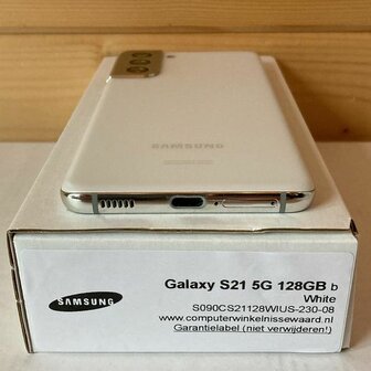 nieuwstaat Samsung Galaxy S21 128GB wit 6.2&quot; + 12 maanden GARANTIE