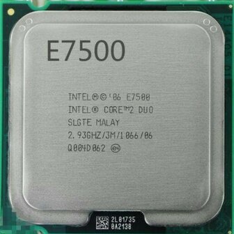 nieuwstaat Intel Core 2 Duo E7500 2.93Ghz 3MB 1066FSB Socket 775 + 12 maanden garantie