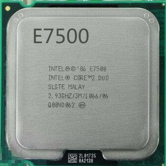nieuwstaat Intel Core 2 Duo E7500 2.93Ghz 3MB 1066FSB Socket 775 + 12 maanden garantie