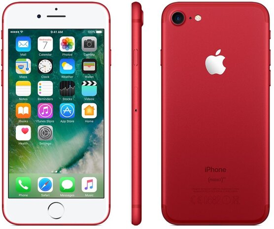 iPhone 7 128GB rood (4-core 2,4Ghz) (IOS 15+) 4,7" (1334X750) simlockvrij + garantie