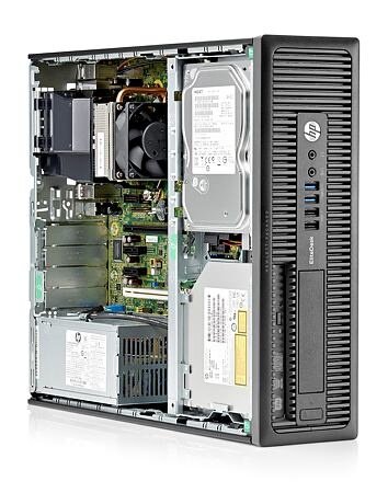 Windows XP Pro computer HP EliteDesk 800 G1 SFF COM/LPT (wifi,bluetooth) + garantie zijkant