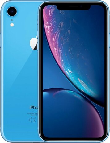 nieuwstaat Apple iPhone 10 XR 256GB blauw + 12 maanden garantie