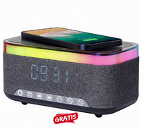 Gratis (t.w.v. 29,99) Digitale Wekker met draadloze oplaadfunctie en bluetooth speaker Gratis (t.w.v. 29,99) Digitale Wekker met draadloze oplaadfunctie en bluetooth speaker