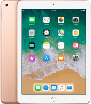 Apple iPad 6 goud (4-core 2,34Ghz) 128GB 9.7" (2048x1536) (os 16+) WiFi (4G) + garantie