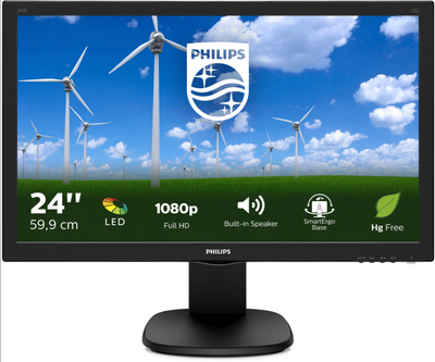 Philips 24" monitor 243s5ljmb Full HD (HDMI,DVI,VGA,DisplayPort)