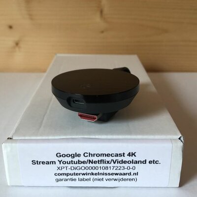 Opruiming Google Chromecast 4K (youtube Netflix Spotify Videoland en meer)