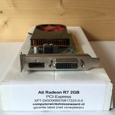 Magazijn opruiming AMD Radeon R7 2GB PCI-E Videokaart dvi-d displayport low profile