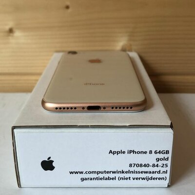 Apple iPhone 8 64GB + nieuwe accu (100%) simlockvrij gold + Garantie