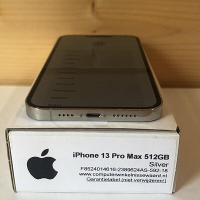 nieuwstaat Apple iPhone 13 Pro Max Zilver 512GB + 12 maanden garantie