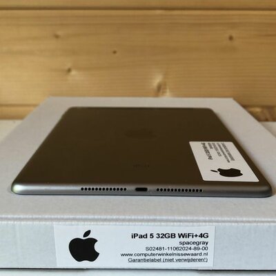 nieuwstaat Apple iPad 5 32GB zwart black wifi (4G) + 12 maanden garantie