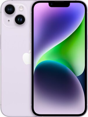Nieuwstaat Apple iPhone 14 (model 2022) paars 128GB + 12 maanden garantie