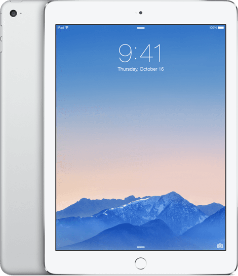 nieuwstaat Apple iPad Air 2 32GB (model 2016) WiFi (4G) zilver + 12 maanden garantie